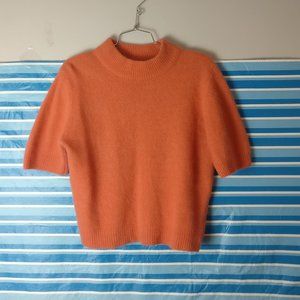 Coral sweater 50% Lambswool 40% Angora blend stretchy Boxy fit cropped Sweater